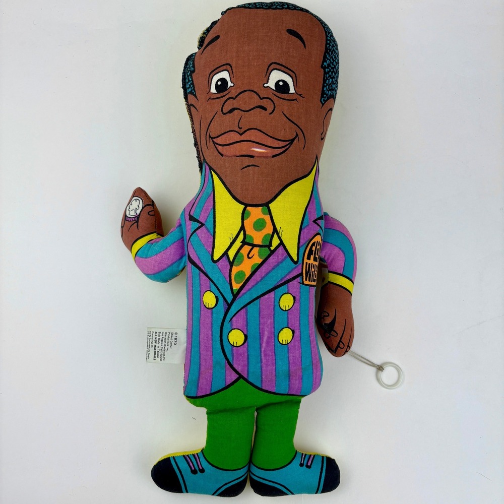 VTG 1970 Flip Wilson & Geraldine Pull String Talking Plush Doll (Needs Repair)